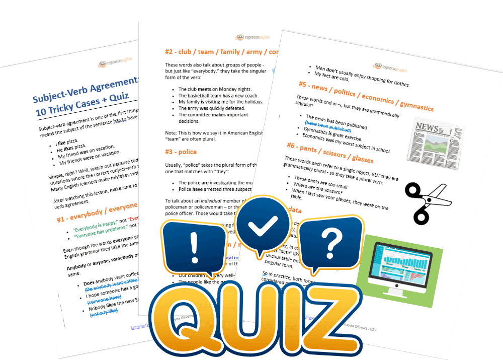 Subject-Verb Agreement: 10 Tricky Cases Espresso English