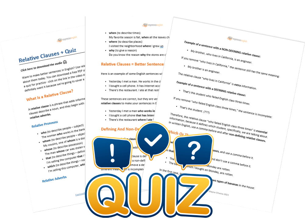 Relative Clauses + Exercises Espresso English