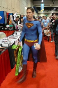 He's dressed up as Superman.