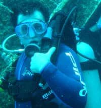 Scuba divers use an oxygen tank to breathe