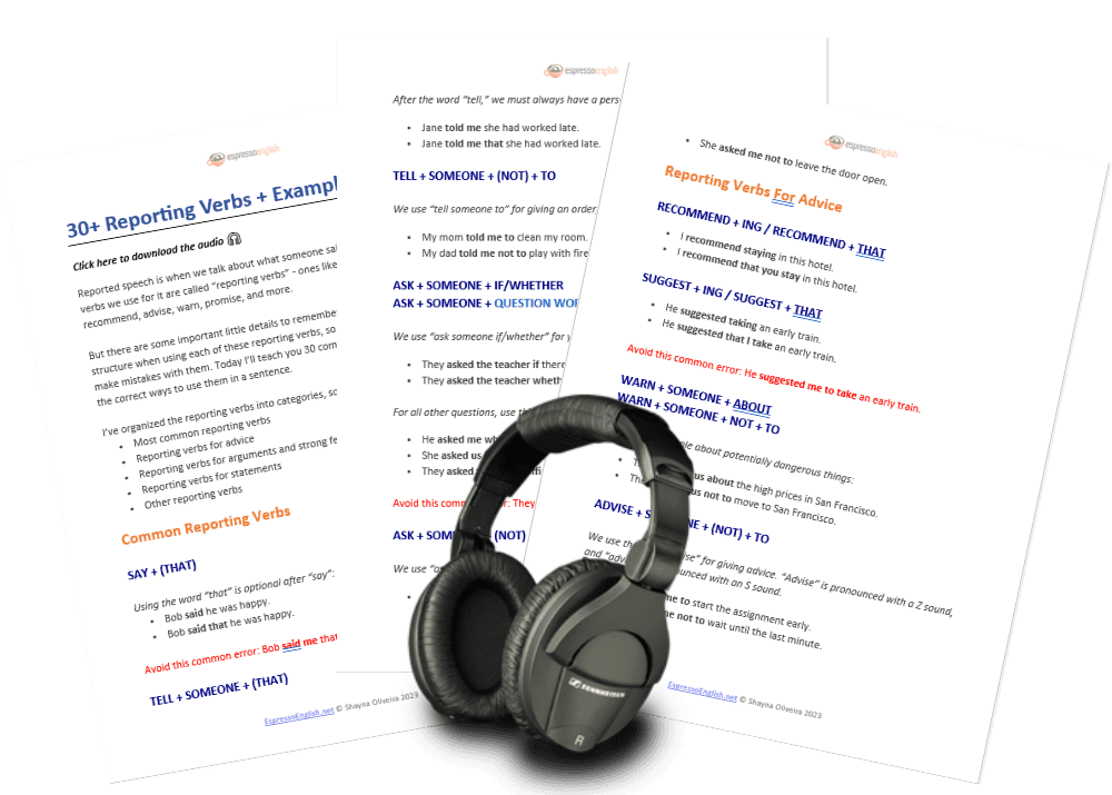 Reporting Verbs: List & Examples Espresso English