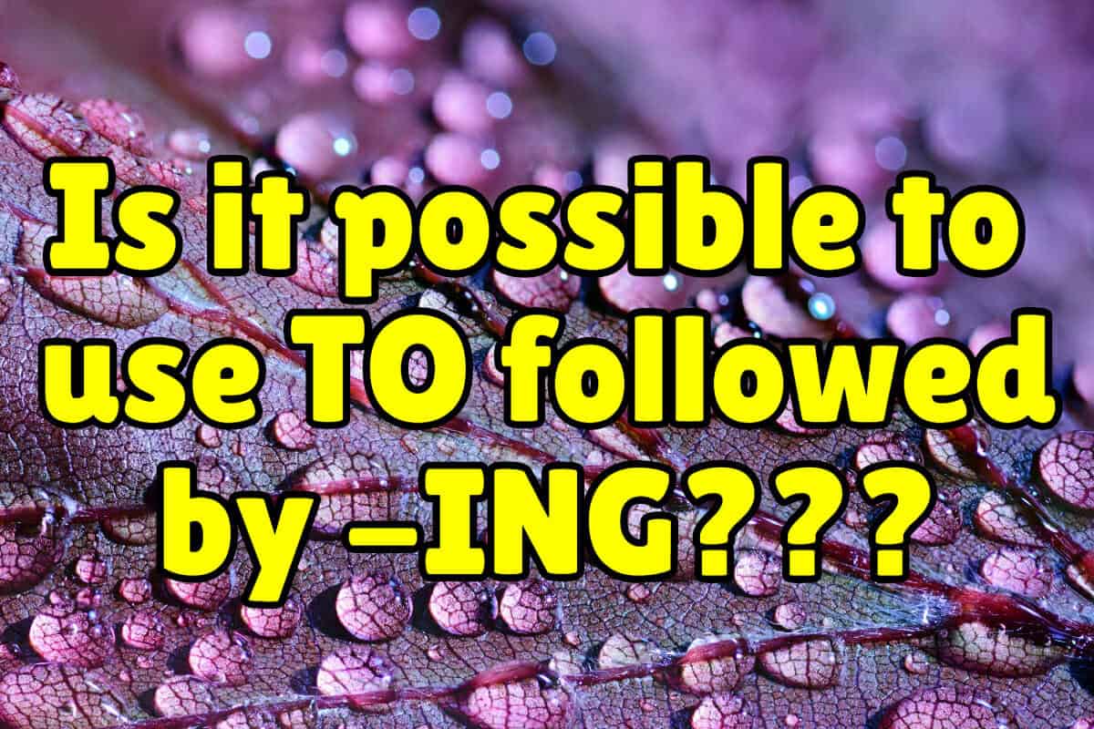 \u2013 TO English Espresso followed by -ING followed TO -ING by English Espresso \u2013
