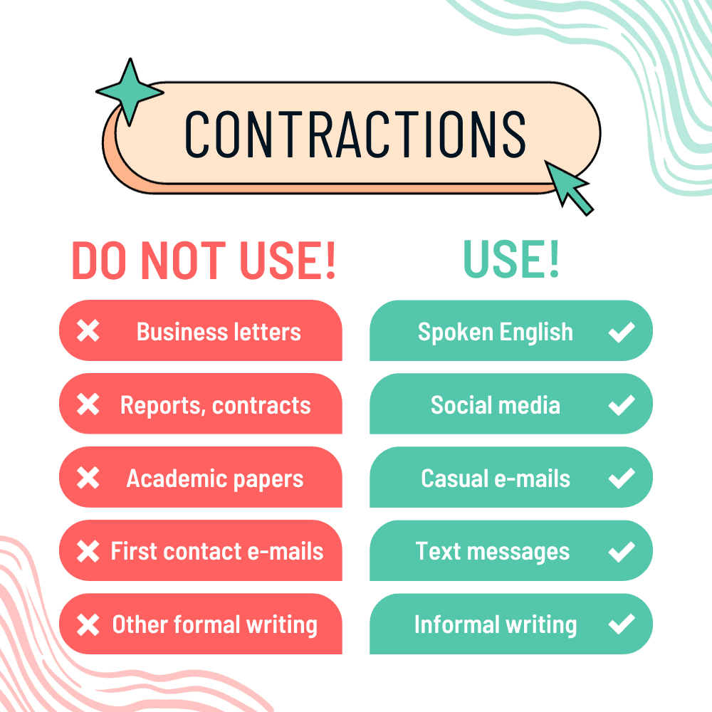 Contractions: when not to use them