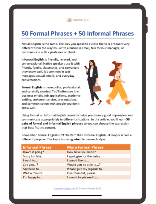 Formal and informal English phrases